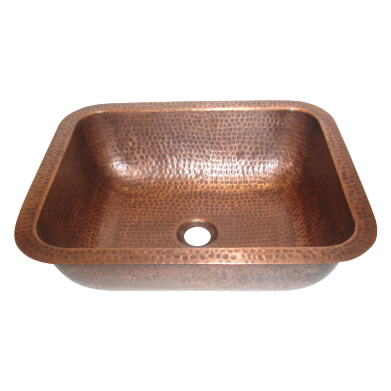 Double Walled Copper Sink Rice Hammered Outside C®C