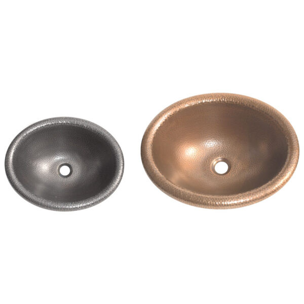 Rounded Edge Round Hammered Copper Sink