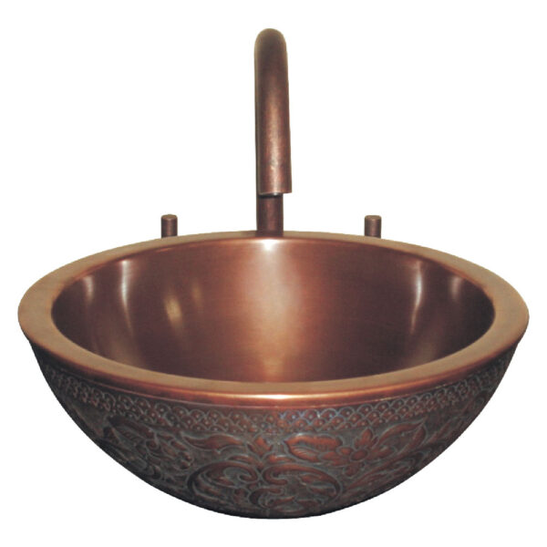 Copper Sink double wall embossing outside by Coppersmith Creations