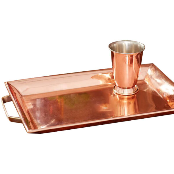 Copper tray & glass by Coppersmith Creations