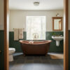 Hammered Clawfoot Copper Double Slipper Tub