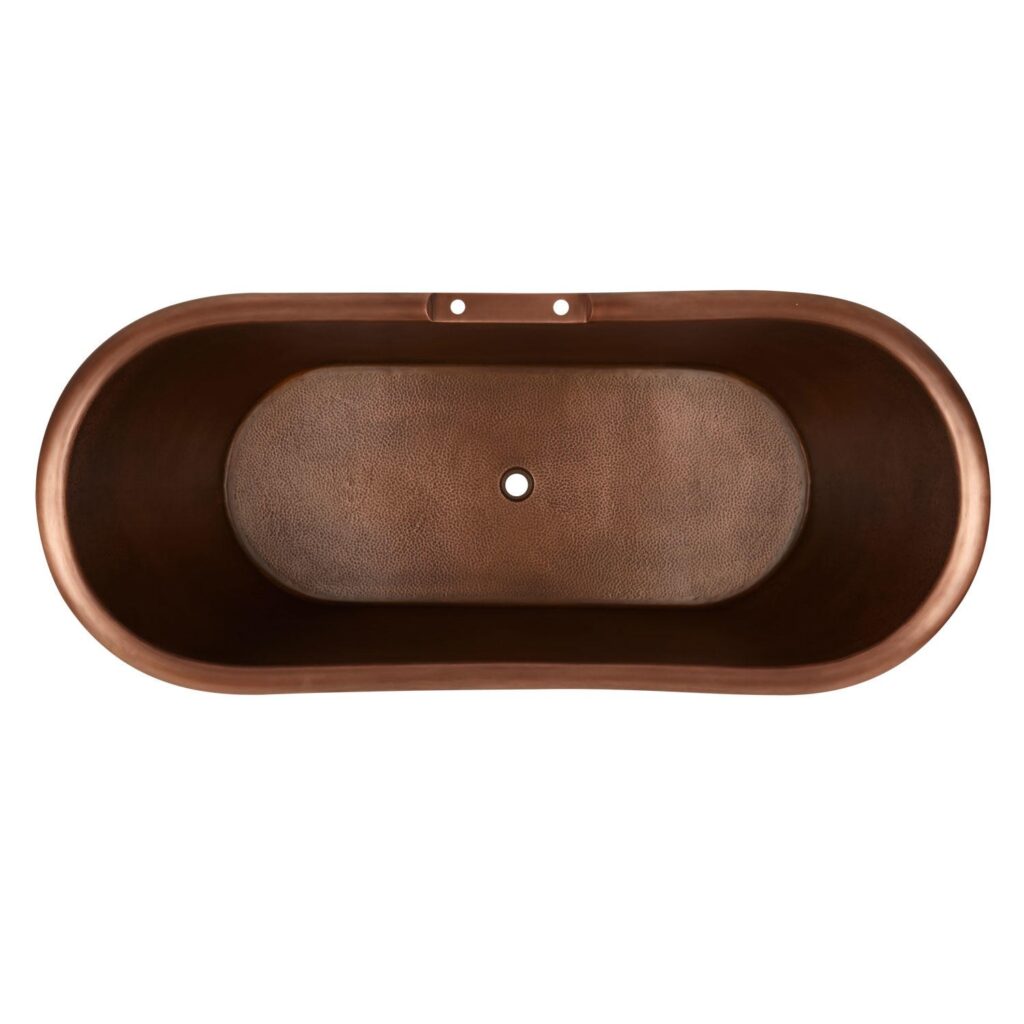 Hammered Clawfoot Copper Double Slipper Tub Coppersmith® Creations