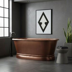 Hammered Antique Finish Pedestal Copper Bathtub