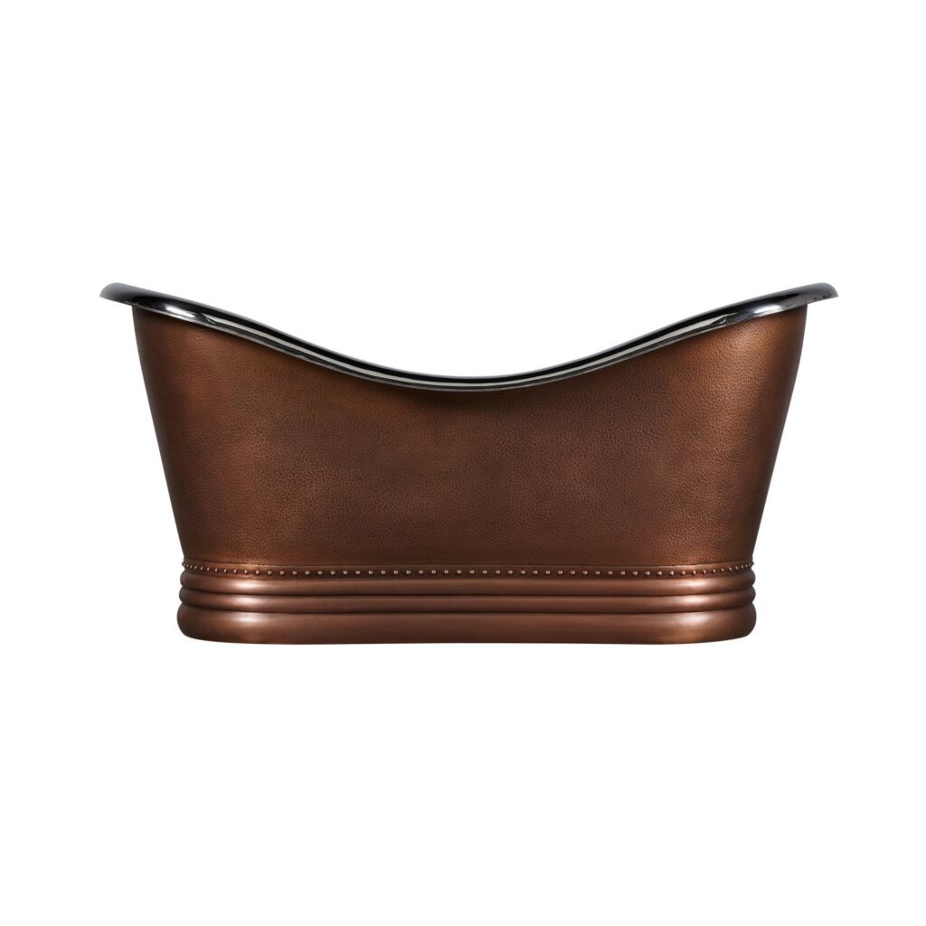 Double Slipper Nickel Interior Copper Bathtub