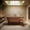 Hammered Antique Finish Pedestal Copper Bathtub
