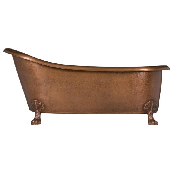 66 inch Hammered Copper Clawfoot Slipper Bathtub