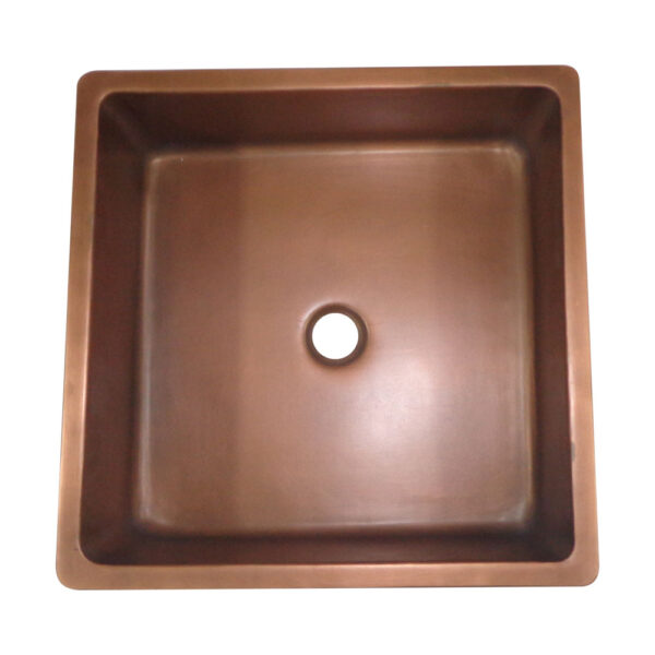 Square Double Wall Copper Sink by Coppersmith Creations