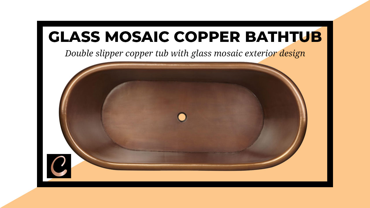 Glass Mosaic Copper Bathtub