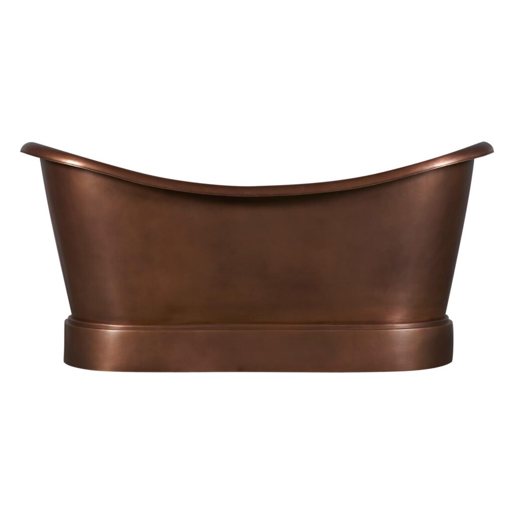 Smooth Double Slipper Copper Bathtub