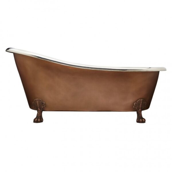66 inch Smooth Copper Nickel Clawfoot Tub