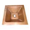 Square Double Wall Copper Sink Tapering Depth