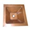 Square Double Wall Copper Sink Tapering Depth