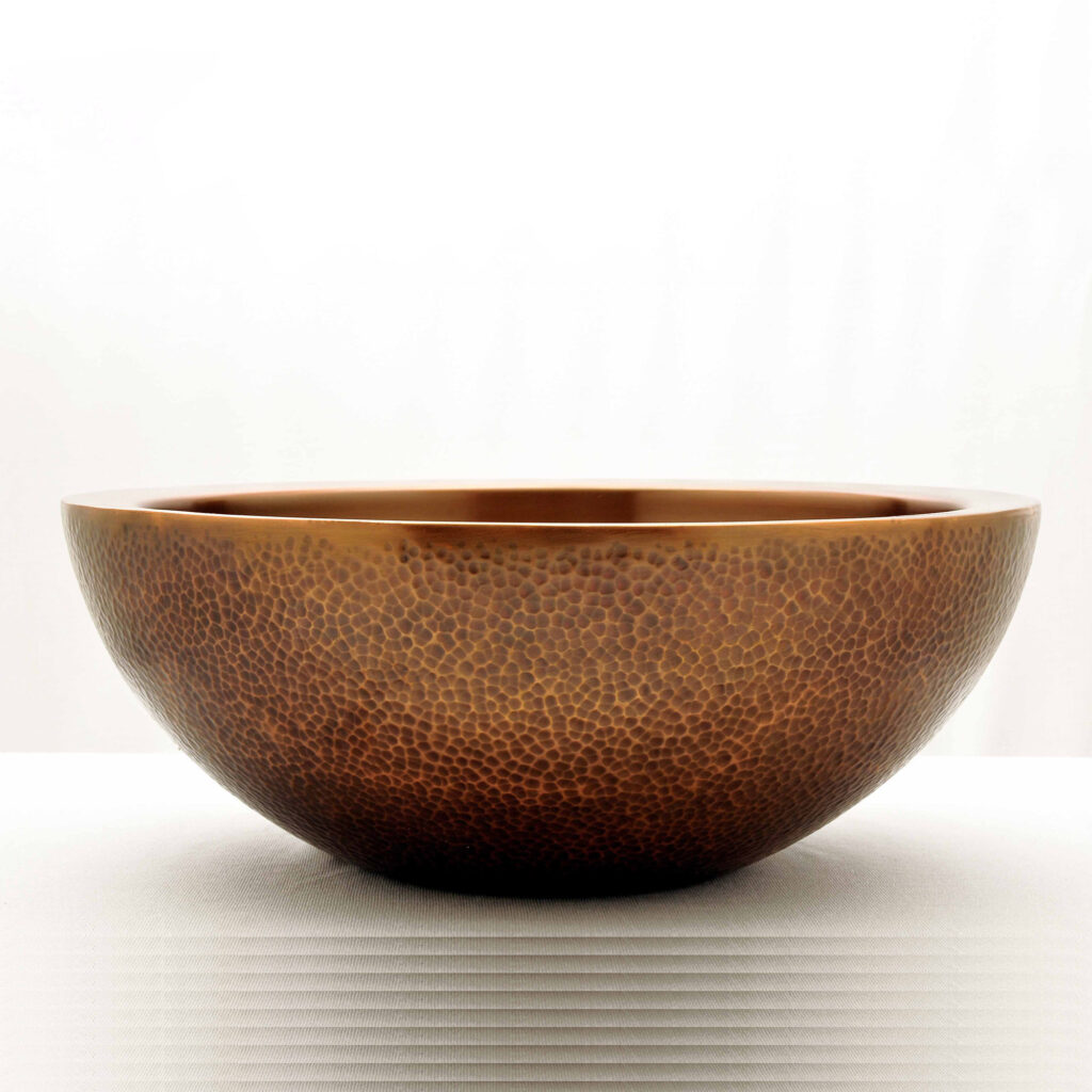 Double Wall Copper Sink Outside Hammered Inside Smooth