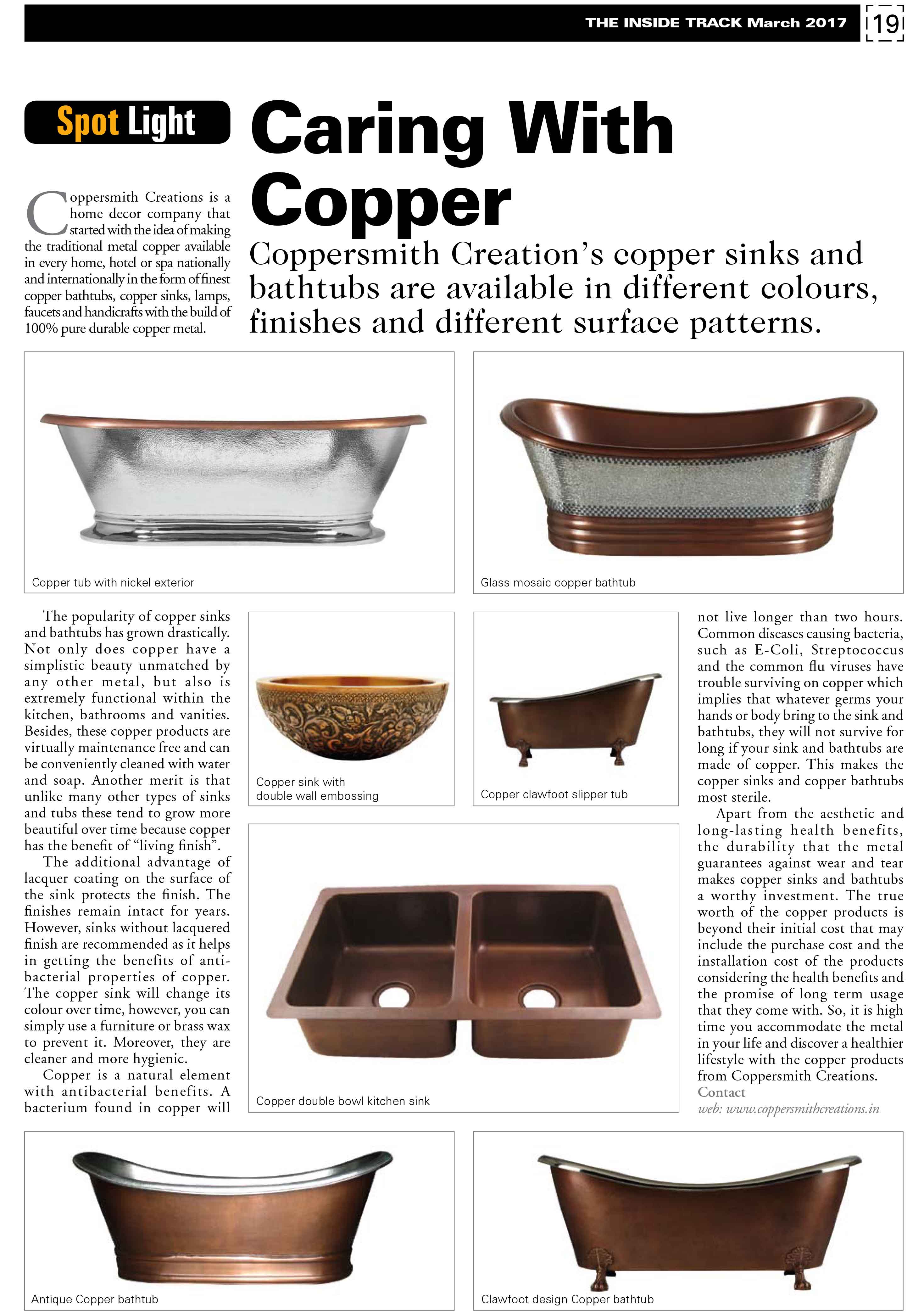 Coppersmith Creations featured in the Inside Track