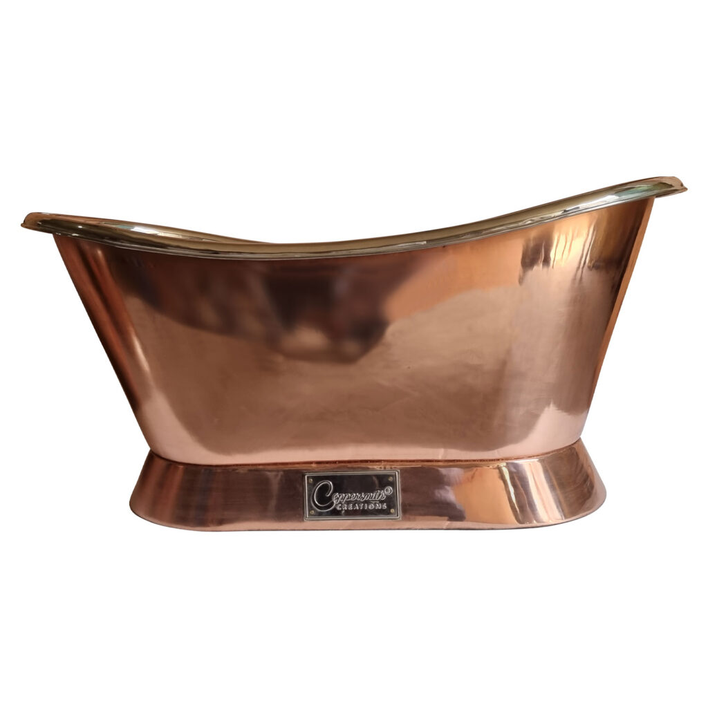 Slanting Base Copper Bathtub Nickel Inside Copper Outside