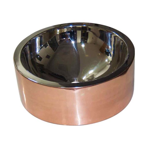 Double Wall Copper Sink Nickel Inside Shiny Copper Outside