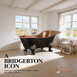 Clawfoot Copper Tub Chinese Style - The Bridgerton Bath