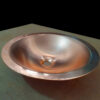 Round Copper Sink Polished 18 x 5