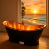 Straight Base Copper Bathtub Black Outside