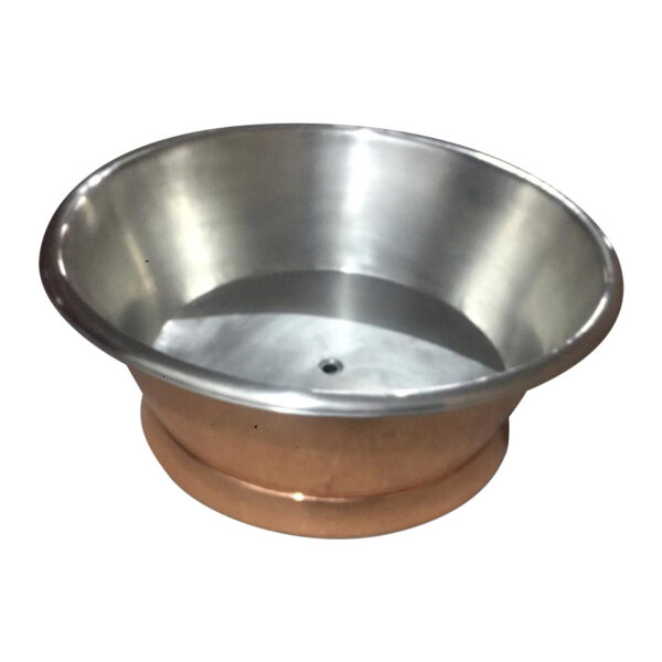 Round Copper Tub Inside Tin Outside Polish