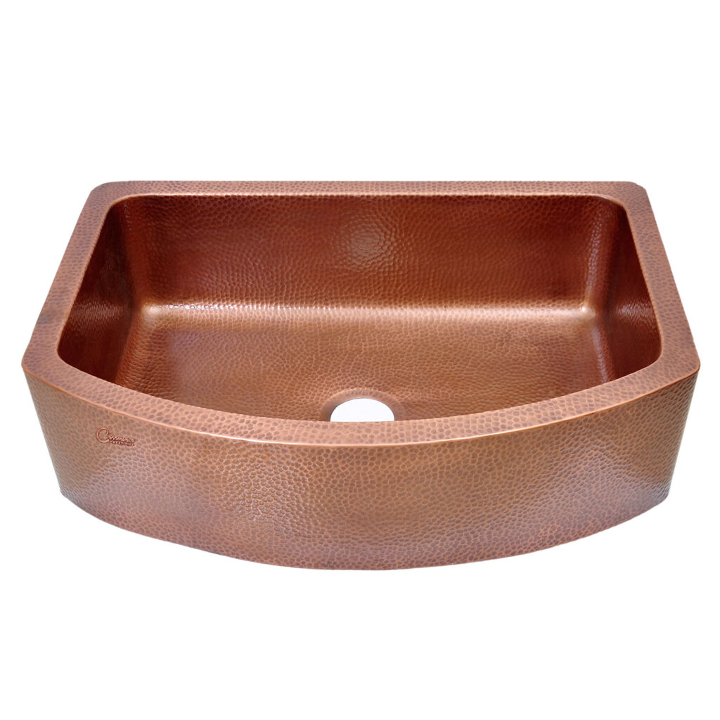 D-Shape Copper Kitchen Sink Single Bowl Front Apron