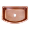 D-Shape Copper Kitchen Sink Single Bowl Front Apron