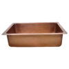 Single Bowl Two Squares in one Square Pattern front apron Copper Kitchen Sink