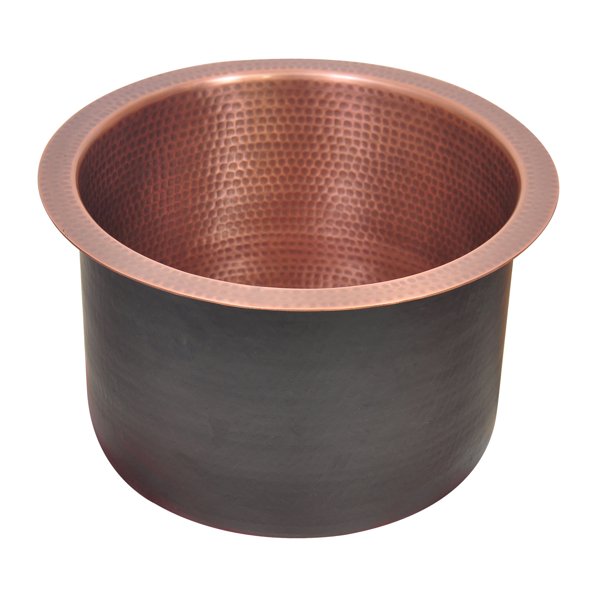 Round Copper Bar Sink Antique Hammered Undermount Sink 14" x 8" Coppersmith® Creations