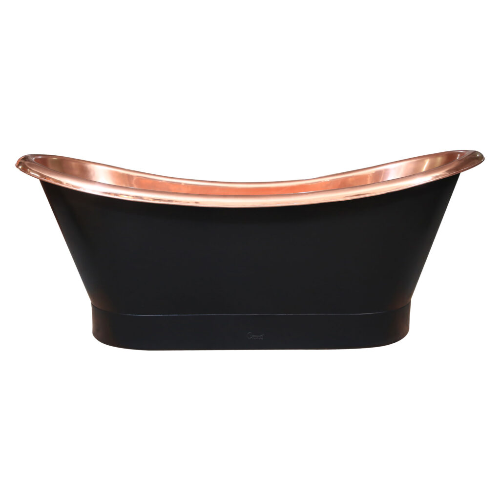 Roll Top Copper Bathtub Inside Polish Copper Outside Black