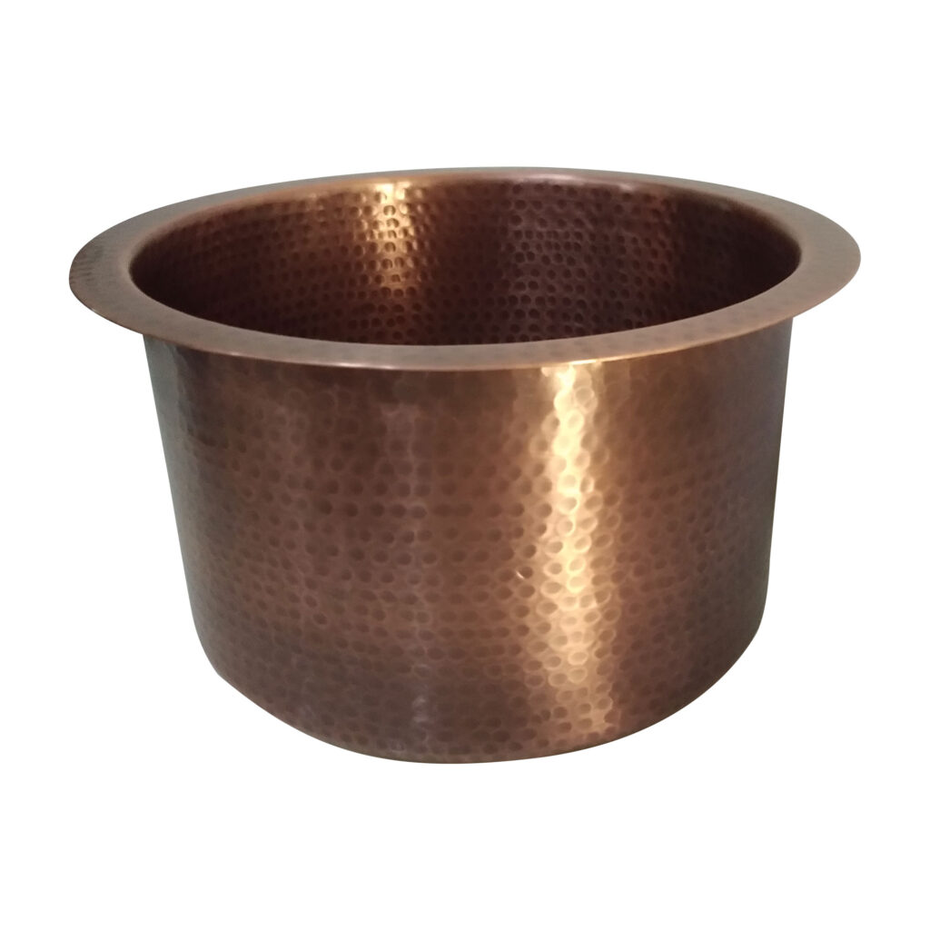 Round Copper Bar Sink 18 x 8 inch