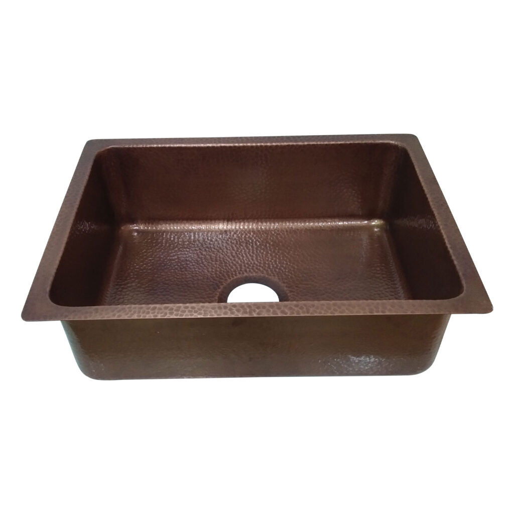 Copper Drop-In Kitchen Sink 23.50 x 17.50 x 8 inch