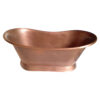 Slanting Base Copper Bathtub Antique Hammered Finish & Roll Top Pipe