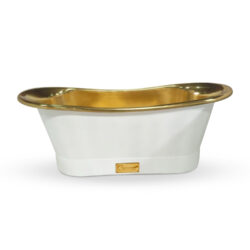 Brass Bathtub Inside & Matte White Outside