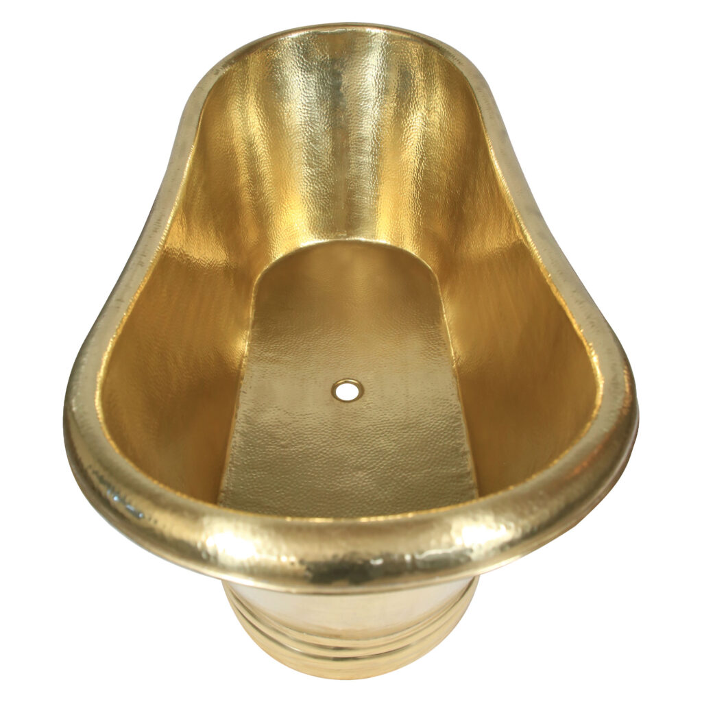 Hammered Brass Bathtub Full Brass Finish Coppersmith® Creations