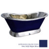 Slanting Base Copper Bathtub Nickel Inside & on Base RAL5022 Night Blue Outside