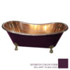 Clawfoot Copper Bathtub Polish Copper Inside RAL 4007 Purple violet Outside