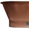 Straight Base Copper Bathtub Brushed Copper Exterior & Polished Nickel Interior