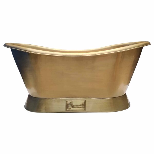 Slanting Base Brushed Brass Bathtub Full Brass