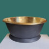 Round Brass Bathtub Matt Black