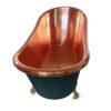 Hammered Clawfoot Copper Bathtub RAL 6004 Blue-Green Exterior - Image 3