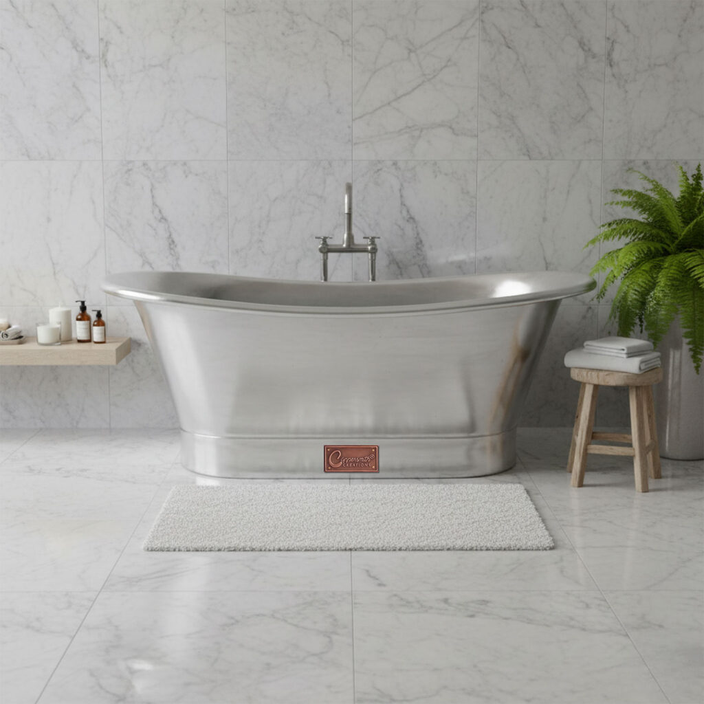 Straight Base Copper Bathtub Tin Inner & Outer Coating