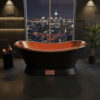Slanting Base Copper Bathtub Full Black Exterior