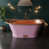 Straight Base Copper Bathtub Polished Copper Interior & RAL4003 Exterior