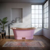 Straight Base Copper Bathtub Polished Copper Interior & RAL4003 Exterior