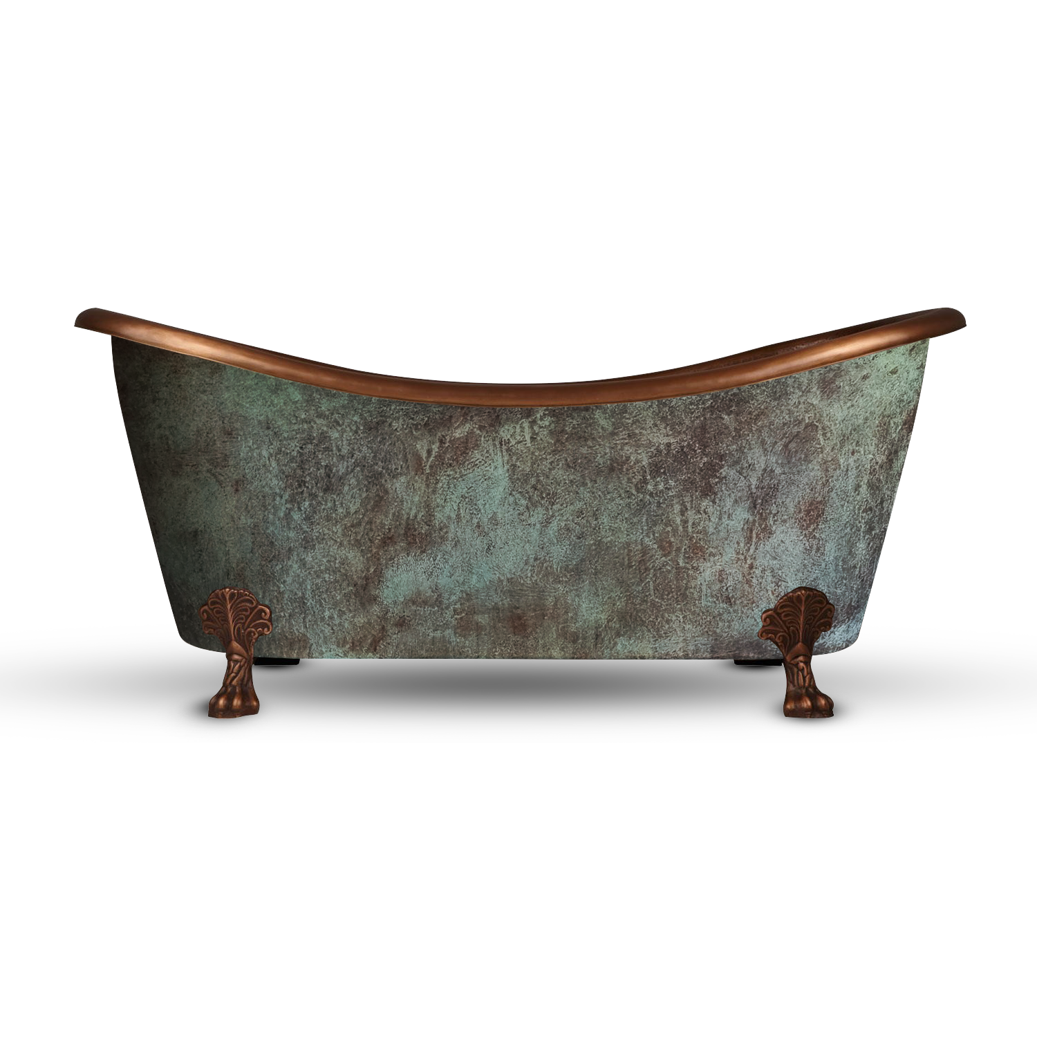 Handmade Flame-Burned Copper Vessel Sink – Ultra Small, Rustic Industrial, Oval, 13x10x3.5 – Antique Patina, From Egypt