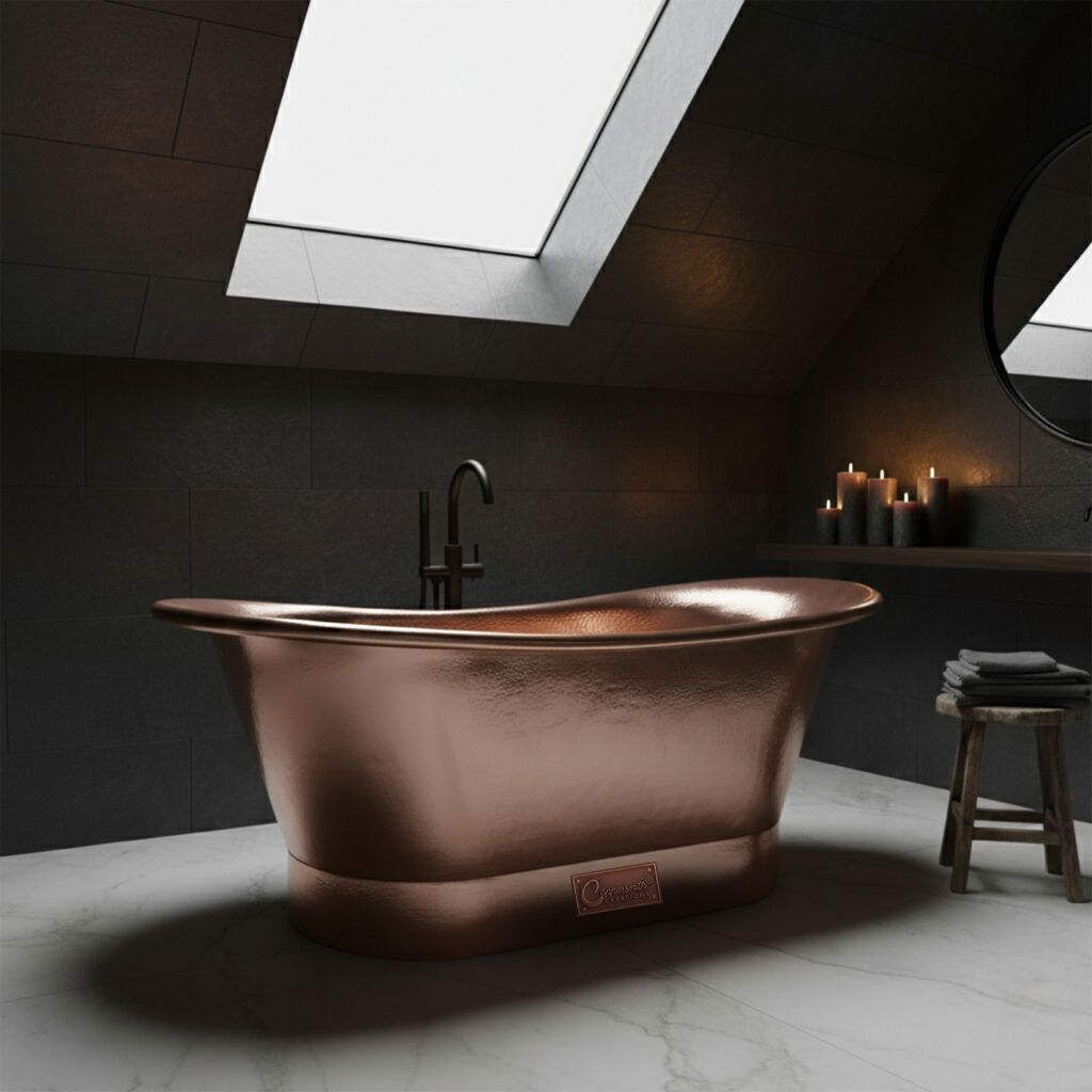 Straight Base Copper Bathtub Hammered Full Copper