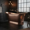 Slanting Base Hammered Polished Full Copper Bathtub