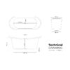 Straight Base Copper Bathtub Full Copper 1500mm