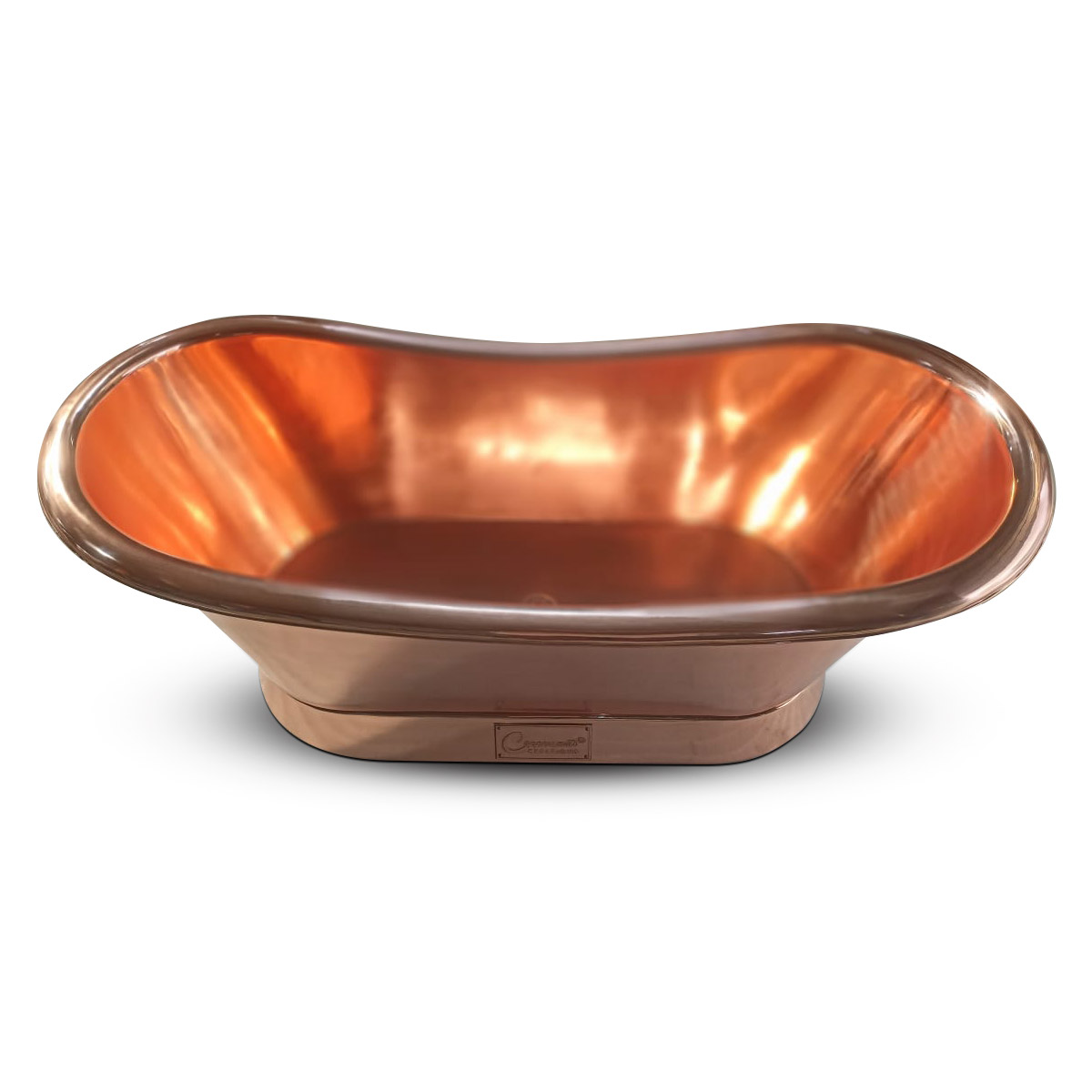 Slanting Base Copper Bathtub Full Shining Copper Finish