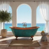 Clawfoot Copper Bathtub Plain Antique Finish Interior & Patina Exterior